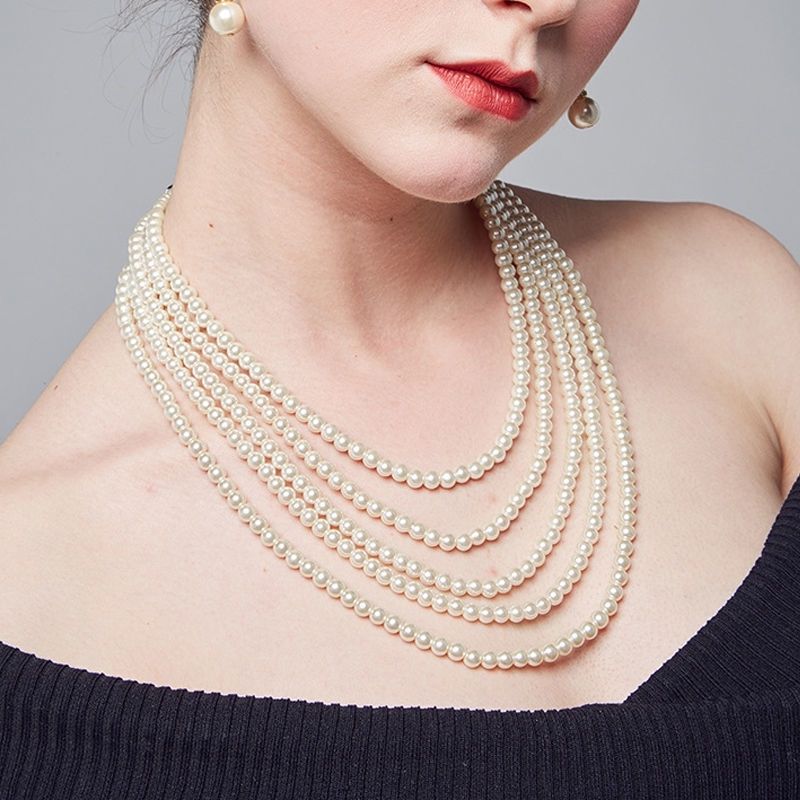 Fashion Pearl Layer Choker Necklace