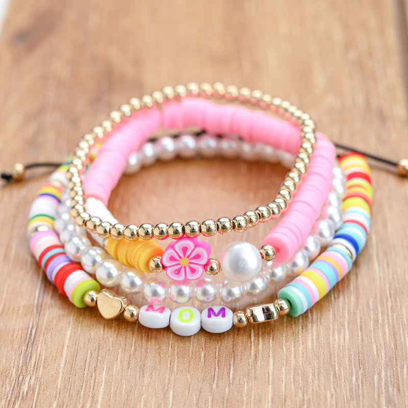 Bohemian Beaded Stretch Bracelets Colors Clay Beads
