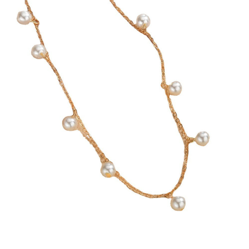 White Pearls Charm Choker Necklace