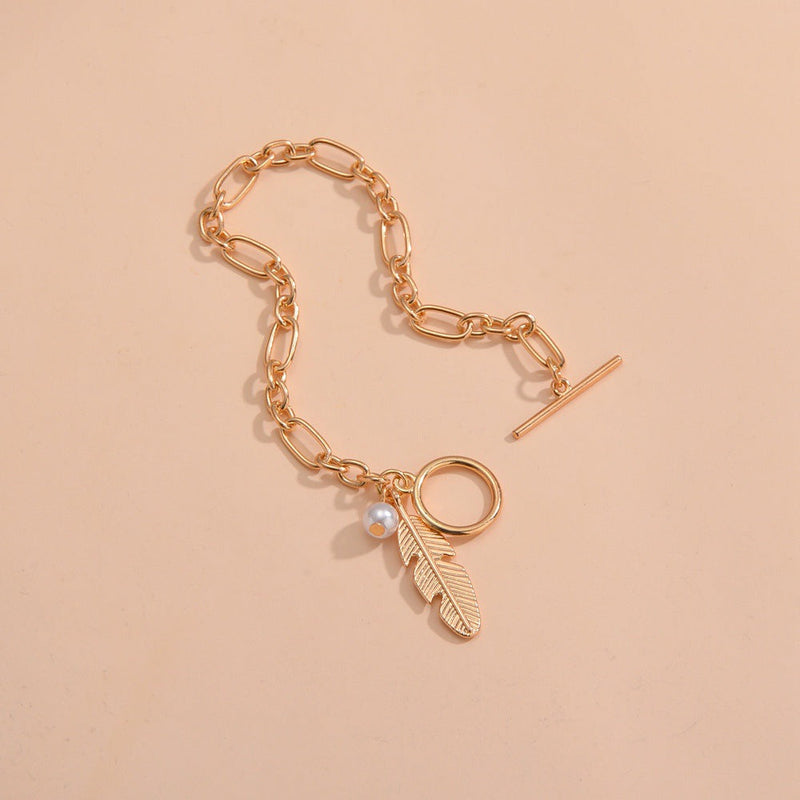 Leaf Charm Chain Bracelet