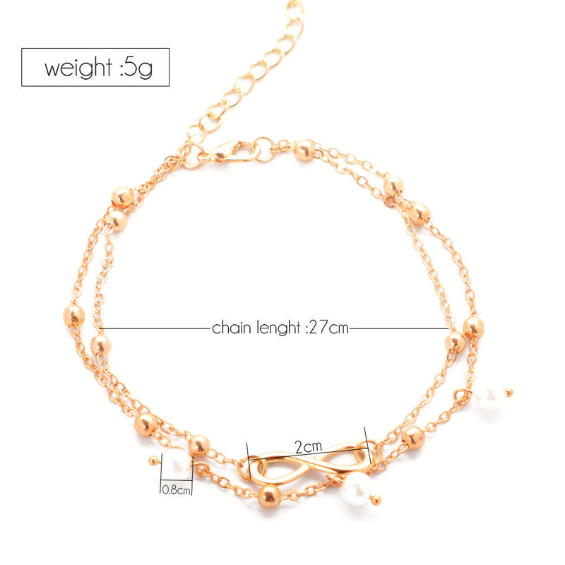 Infinity Pearl Anklet Jewelry