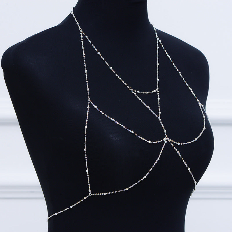 Fashion Waist Sexy Gold Silver Plated Body Chain Bra Bikini Beach Harness Chain