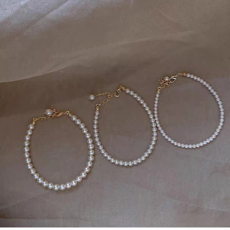 Women Glass Pearl Bracelet