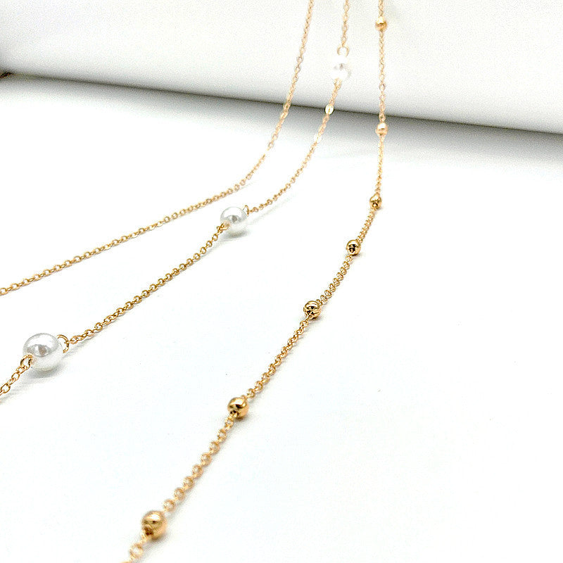 Boho Simulate Pearl Thin Belt Waist Beads Chain