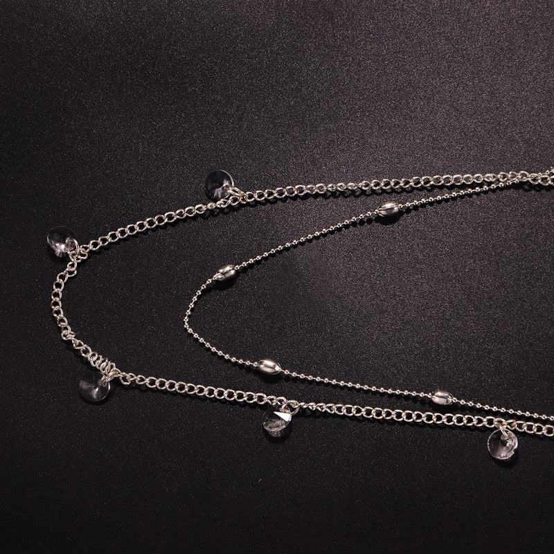 Small Crystal Stone Beads Chain Necklace