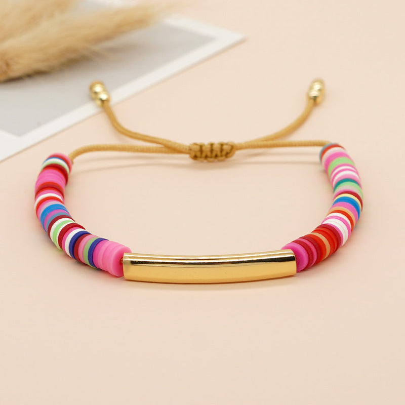 Polymer Clay Beads Bracelet Stretch Rope