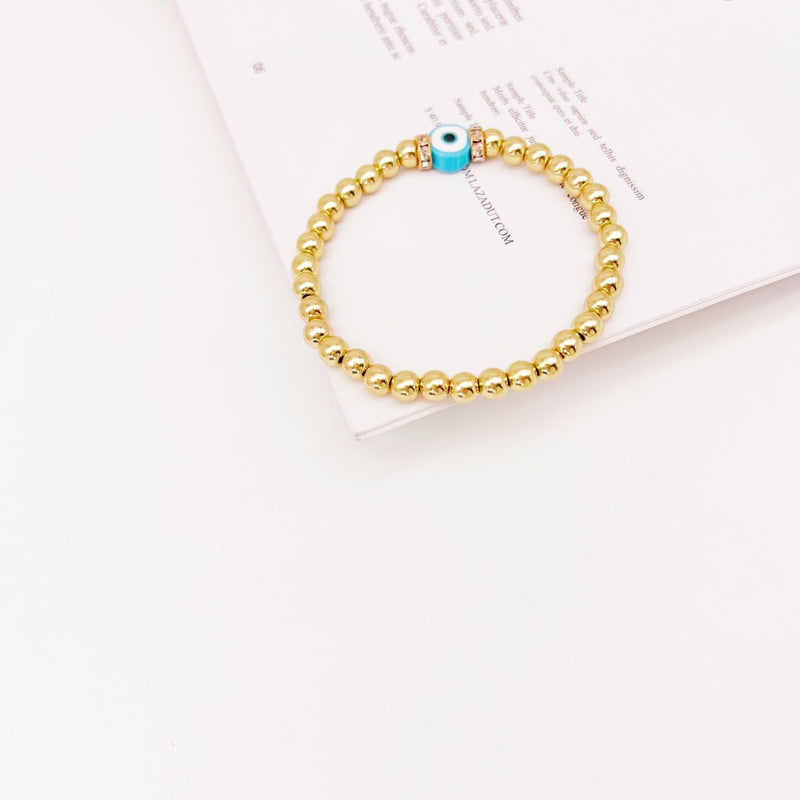 Turkish Charm Big Evil Eye Beaded Bracelet