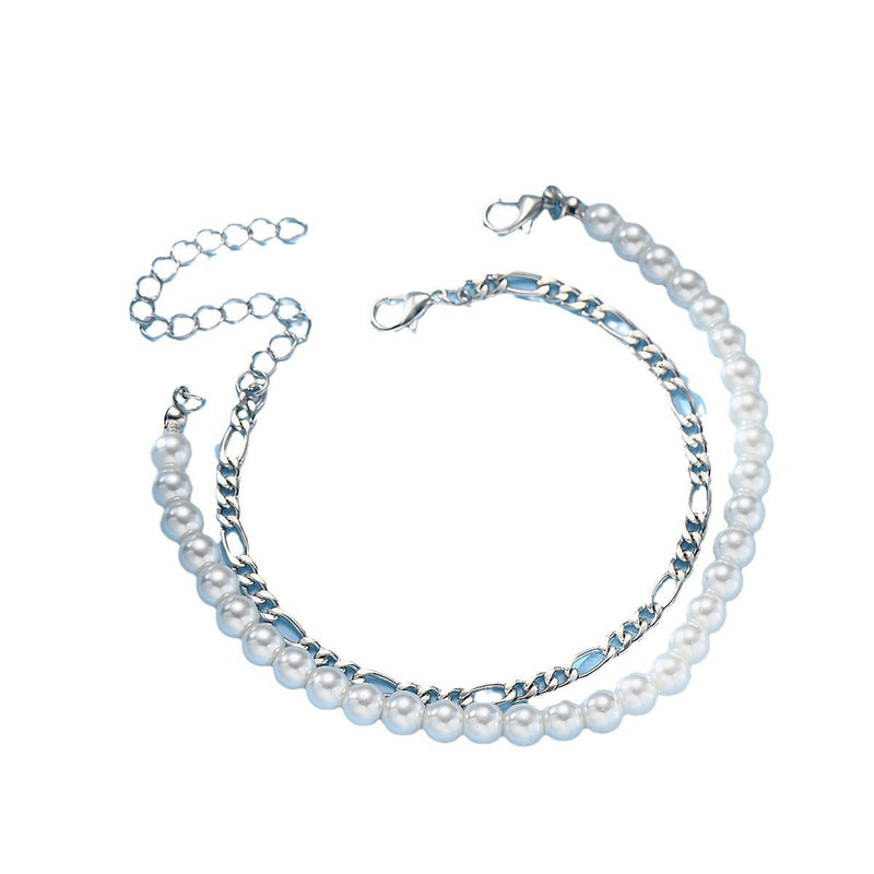 Round Imitation Pearl Chain bracelet