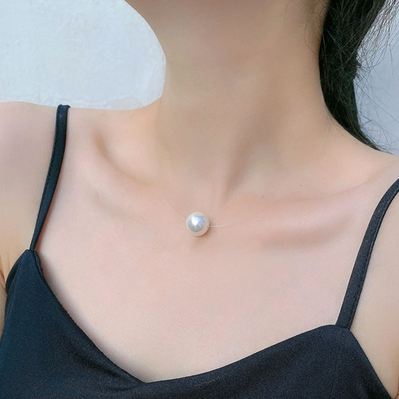 Summer Pearl Pendant Wire Chain Necklace