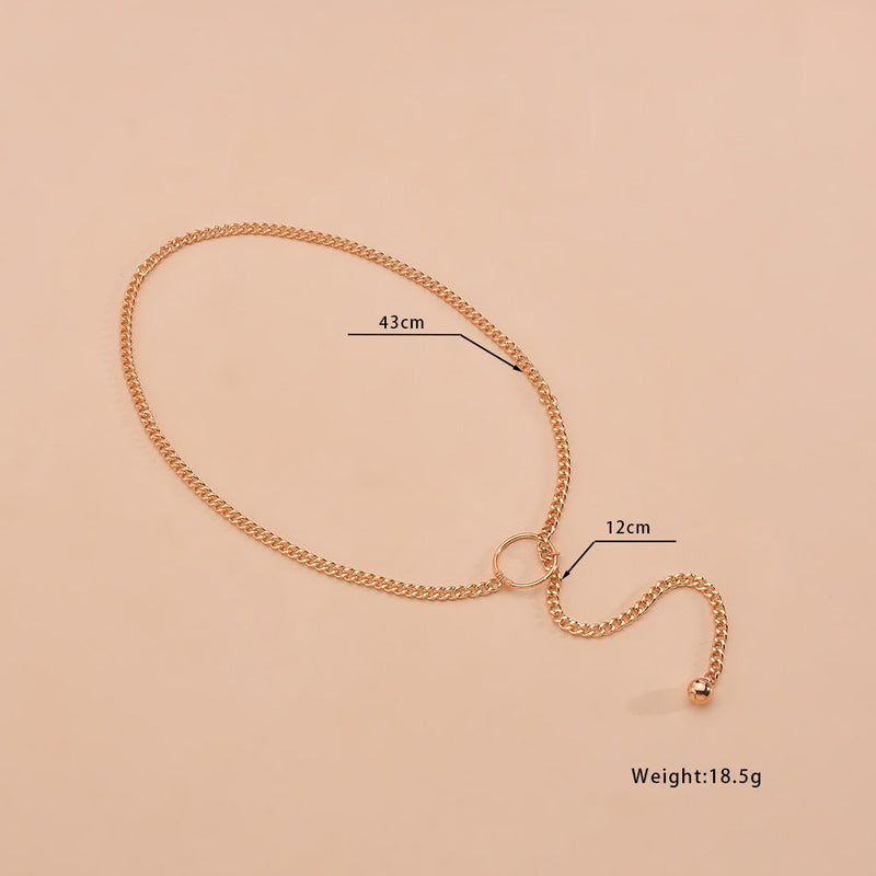 Drop Tassel Choker Necklace Long Thin Chain