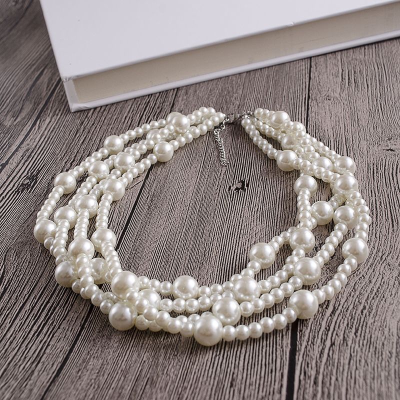 Exaggerate Elegant Layer Pearl Royal Necklace