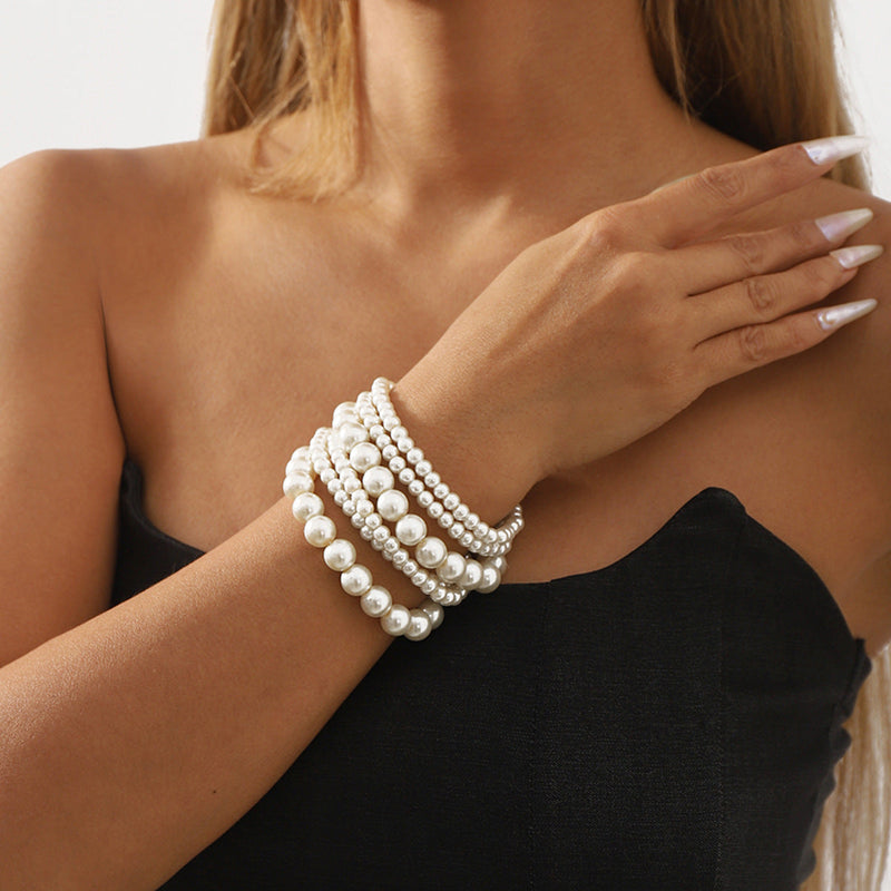 Glass Pearl Beaded Bracelet