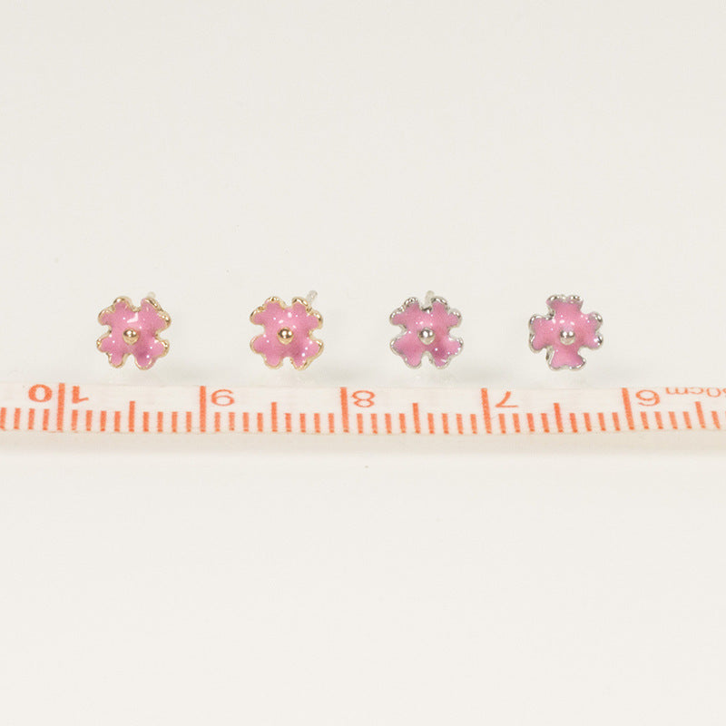 Enamel Flower Stud Earring