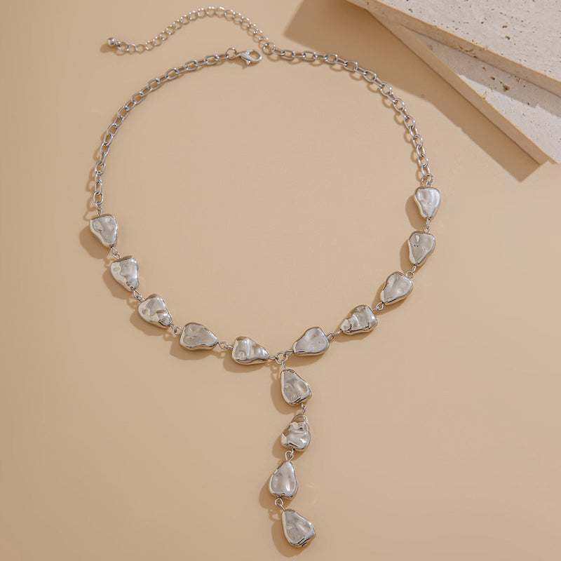 Irregular Ccb Bead Chain Pendant Long Necklace