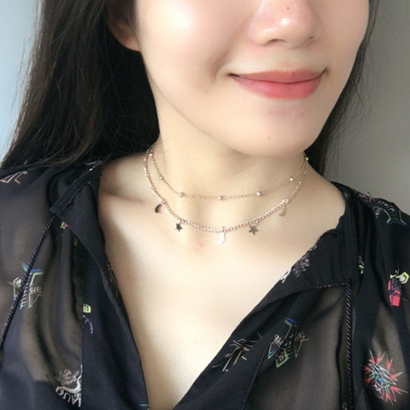 Bohemian Multilayer Star Moon Layered Collar Necklace Jewelry