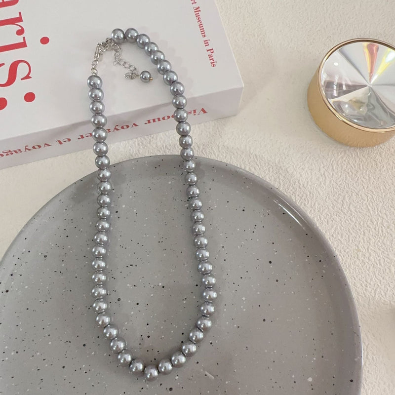 Red Black Glass Beaded Necklace for Women