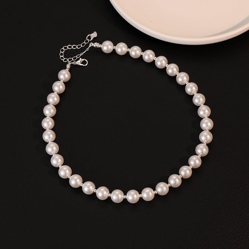 Bohemian Glass Imitation Pearl Choker Necklace