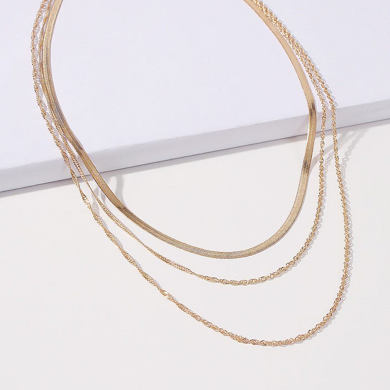 Snake Bone Chain Multi-layer Necklace