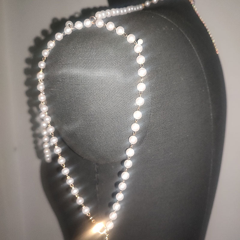Tassel Chest Sexy Layer Pearl Body Chain