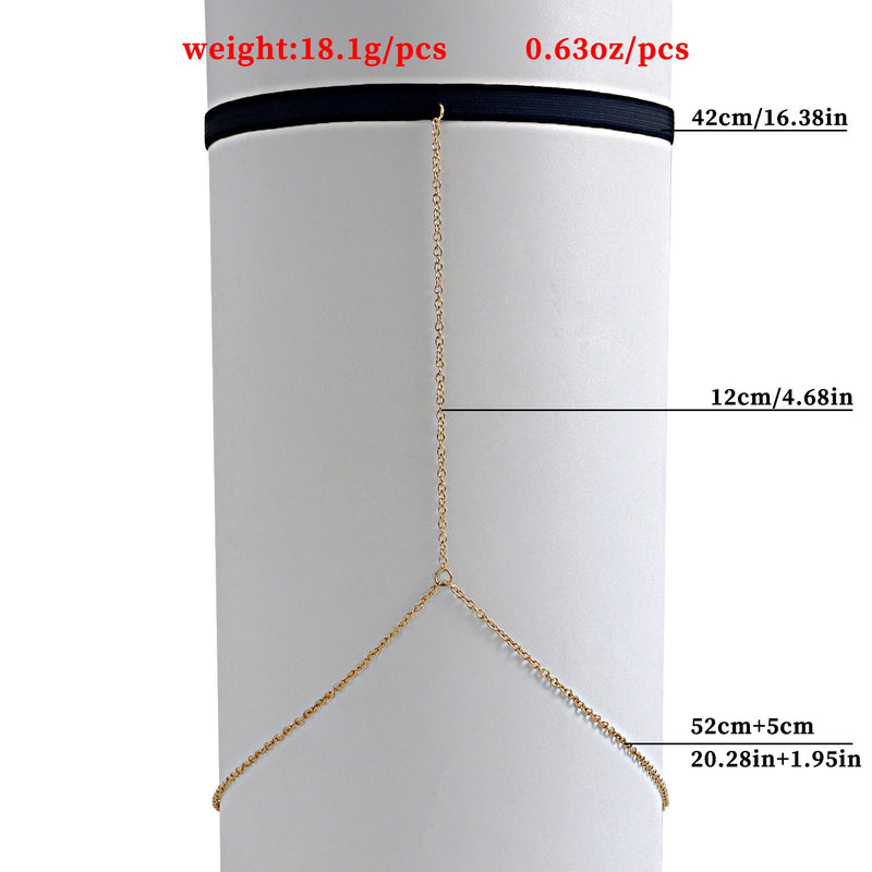 Sexy Multilayer Plain Chain Elastic Thigh Chain