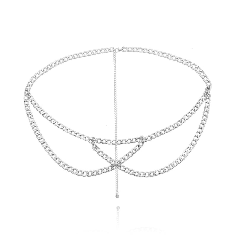 Women Simple Body Jewelry Multi-Layered Chain Body Belt Chain