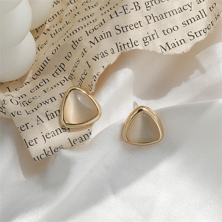 Irregular Geometric Opal triangle Earrings