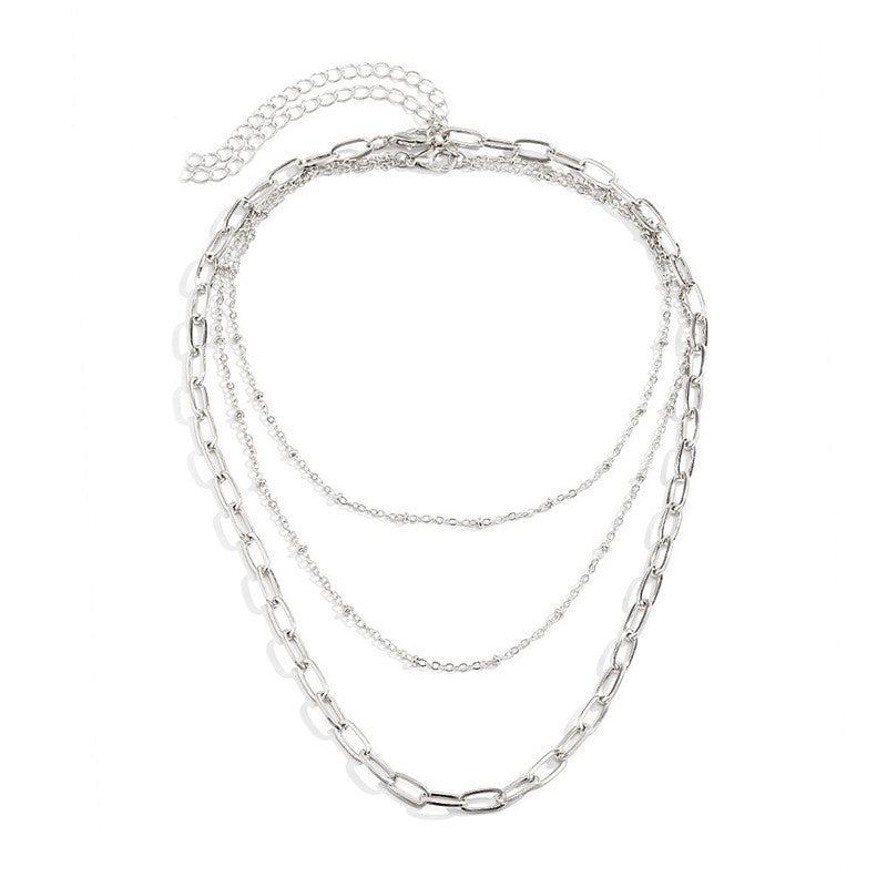 Multi Layer Paper Clip Chain Necklaces Jewelry