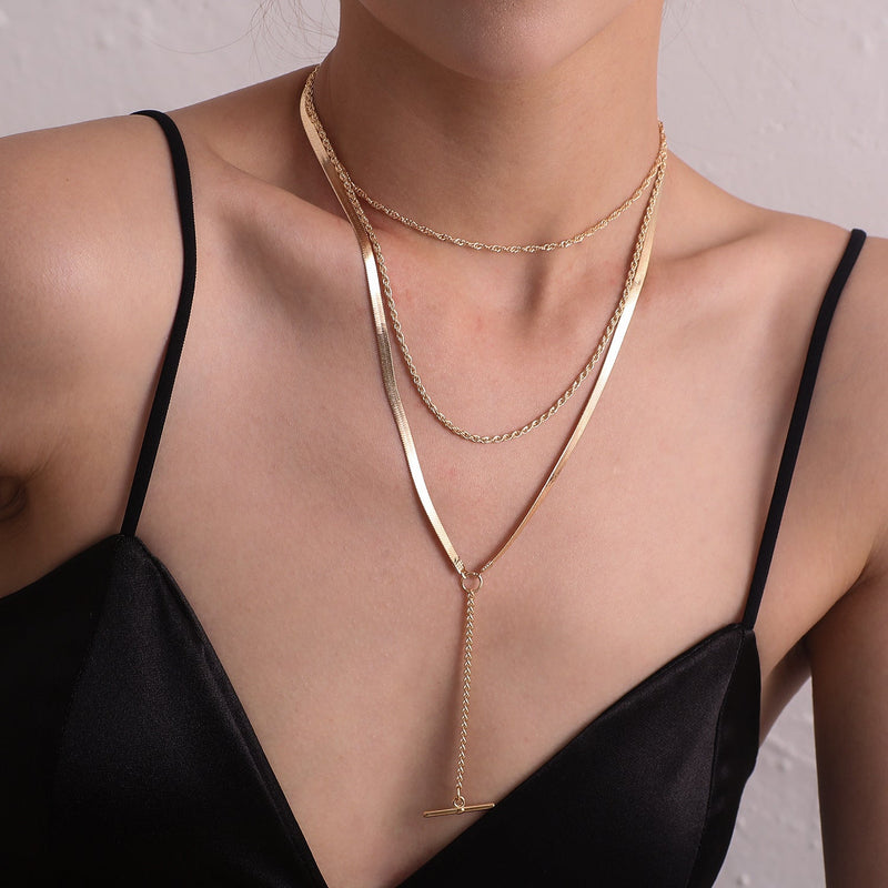 Sexy Copper Flat Snake Chain Necklaces for Women