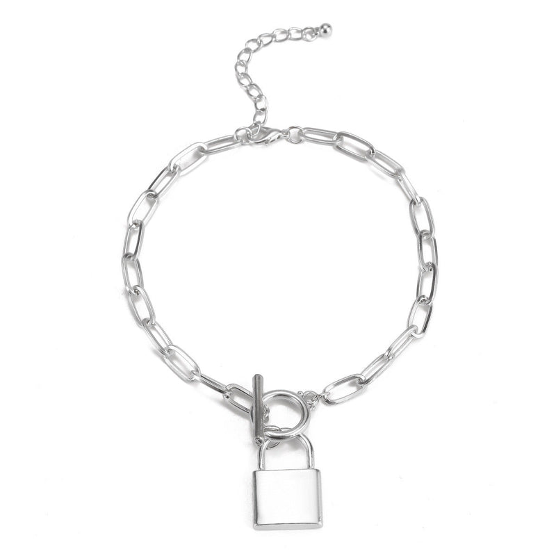 Lock Charm Paper clip Chains Foot Bracelet