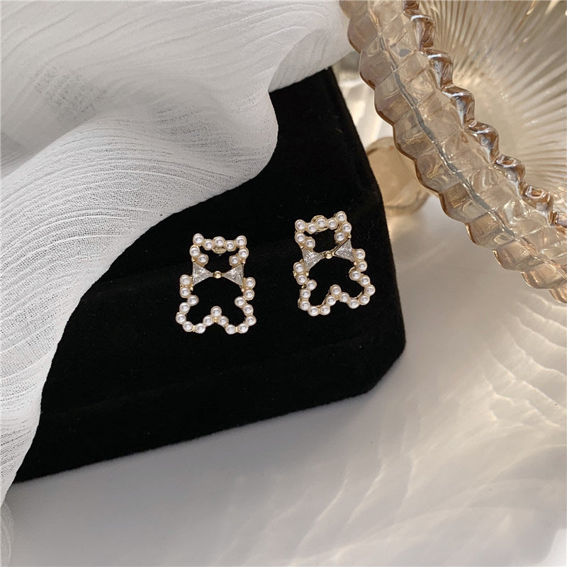 Pearl Bear Earring