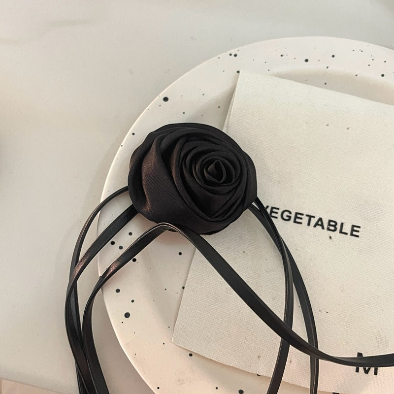 Rose Vintage Choker Necklace Elegant Fabric