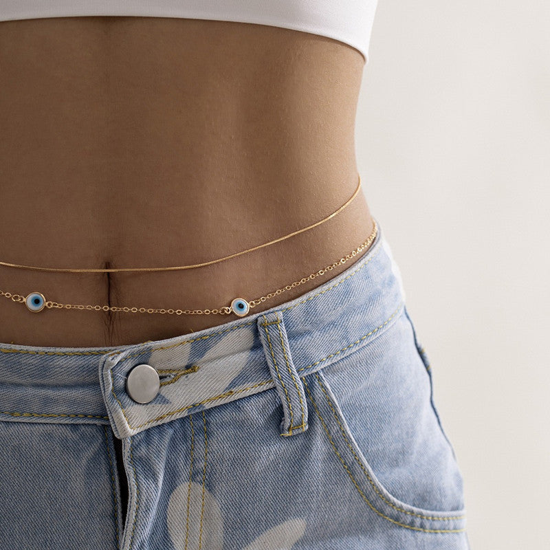 Sexy Bohemian Style Colorful Blue Eyes Waist Chain