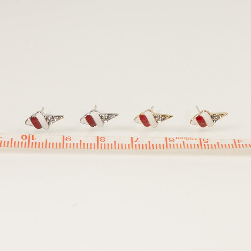 Rhinestone Ice Cream Stud Earring