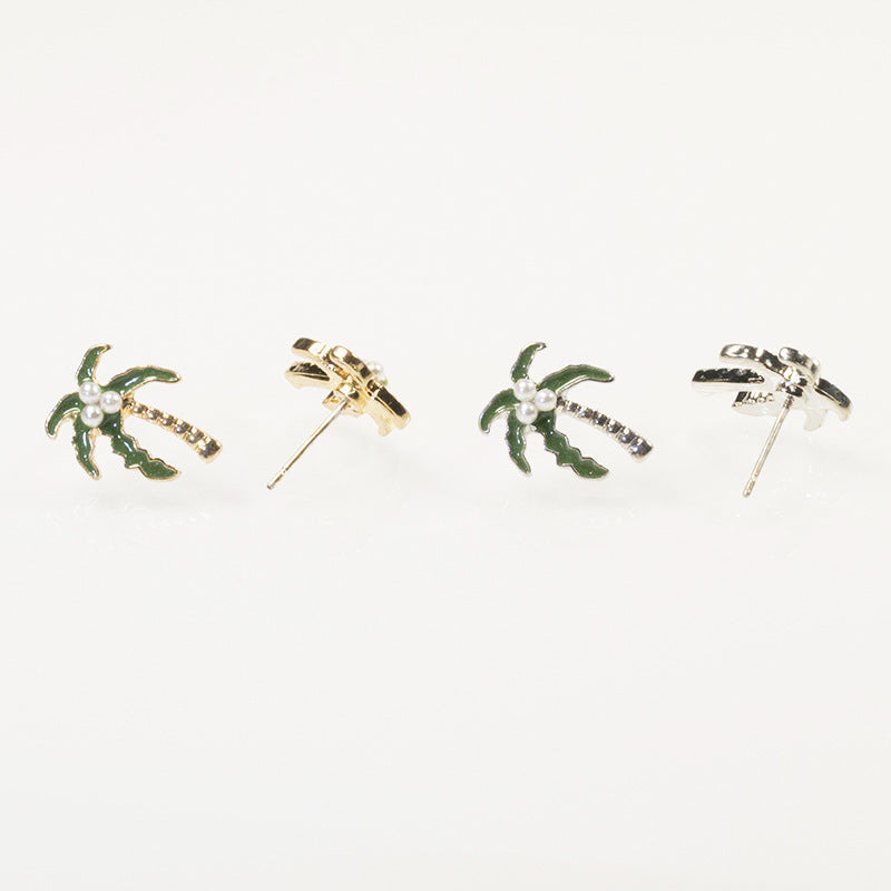 Coconut Palm Tree Stud Earring