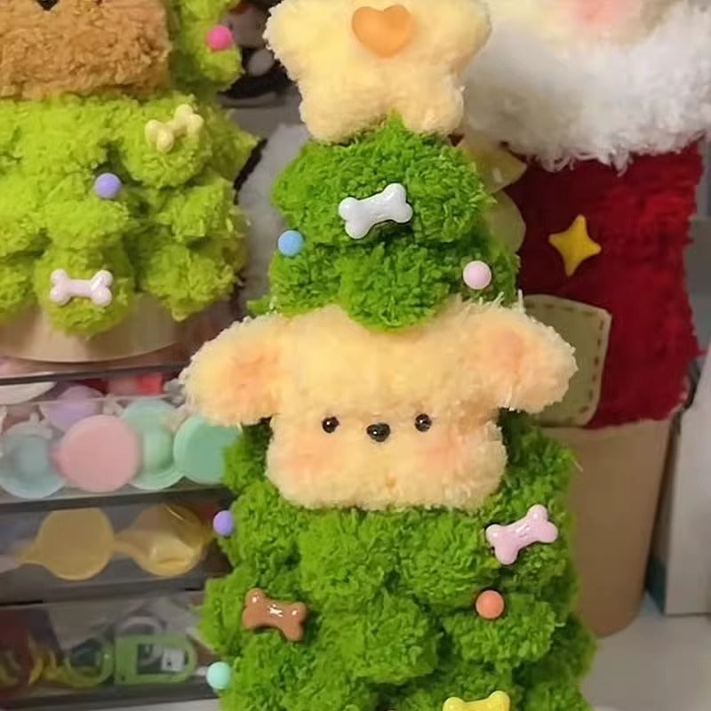 Christmas Tree Coral Fleece Twisted Stick Puppy Gift Diy Material