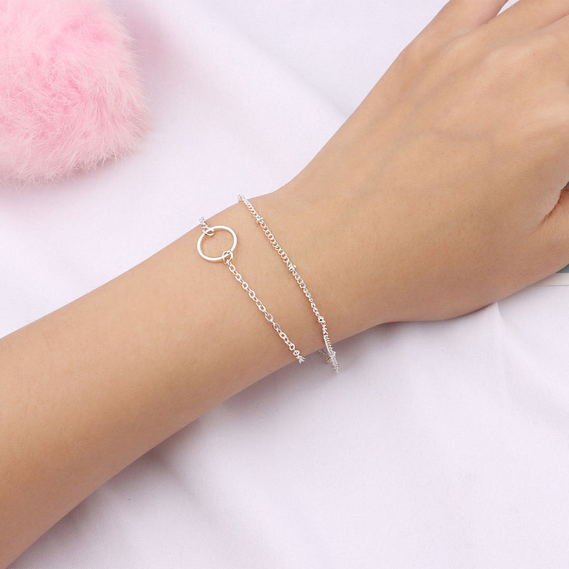 Two Layers Round Chain Bracelet