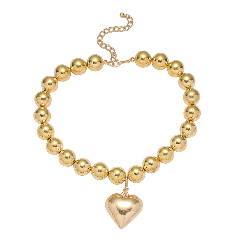 Faux Pearl Charm Pendant Necklace