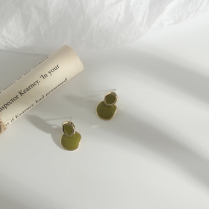 Geometric Round Drop Earring