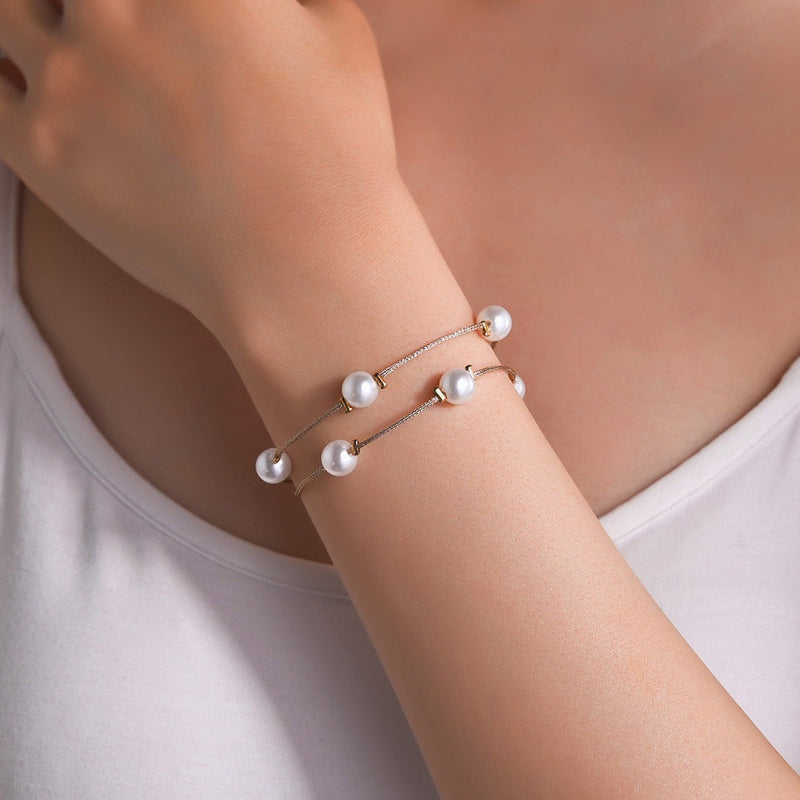 Pearl Chain Bracelet for Lady