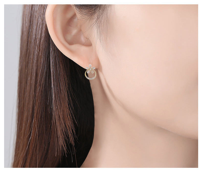 Opal Flower Stud Earrings