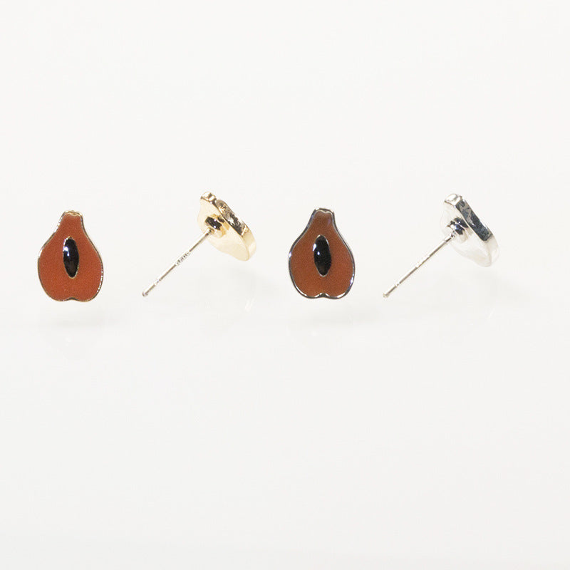 Enamel avocado Stud Earring