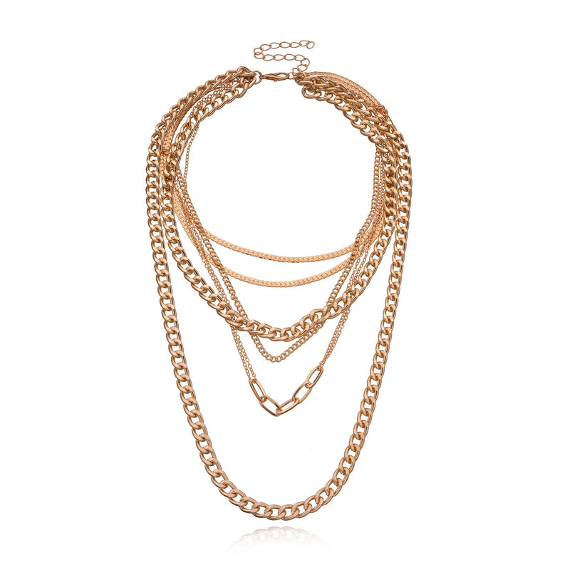 Cute Layered Chain Choker Necklace Set