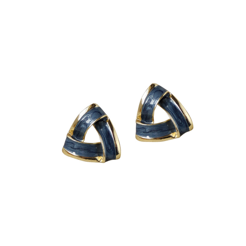 Enamel Geometric Triangle Stud Earrings