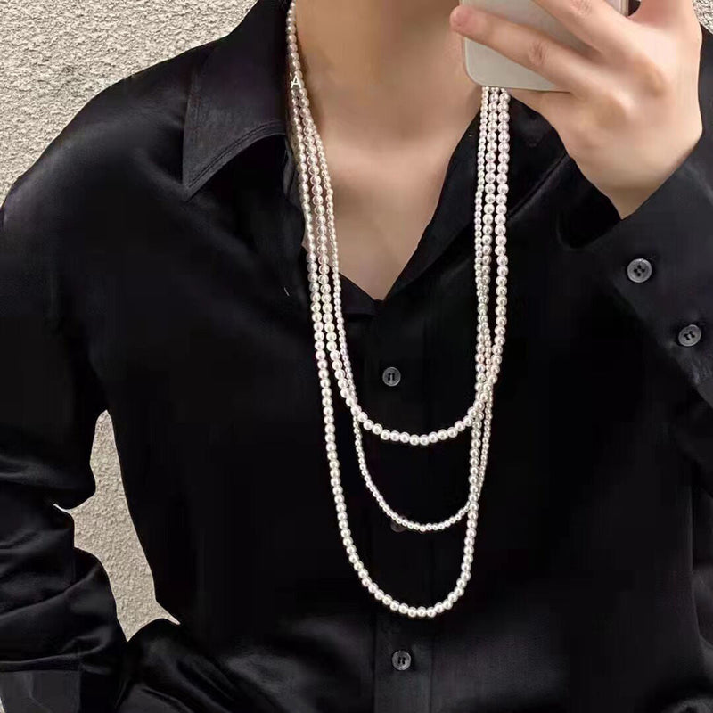 Pearl Necklace Multilayer Pearl Beaded Luxury Choker for Women