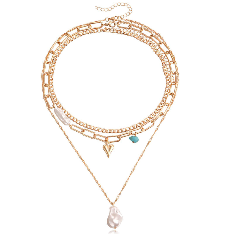 Multi Layer Heart Pendant Necklace