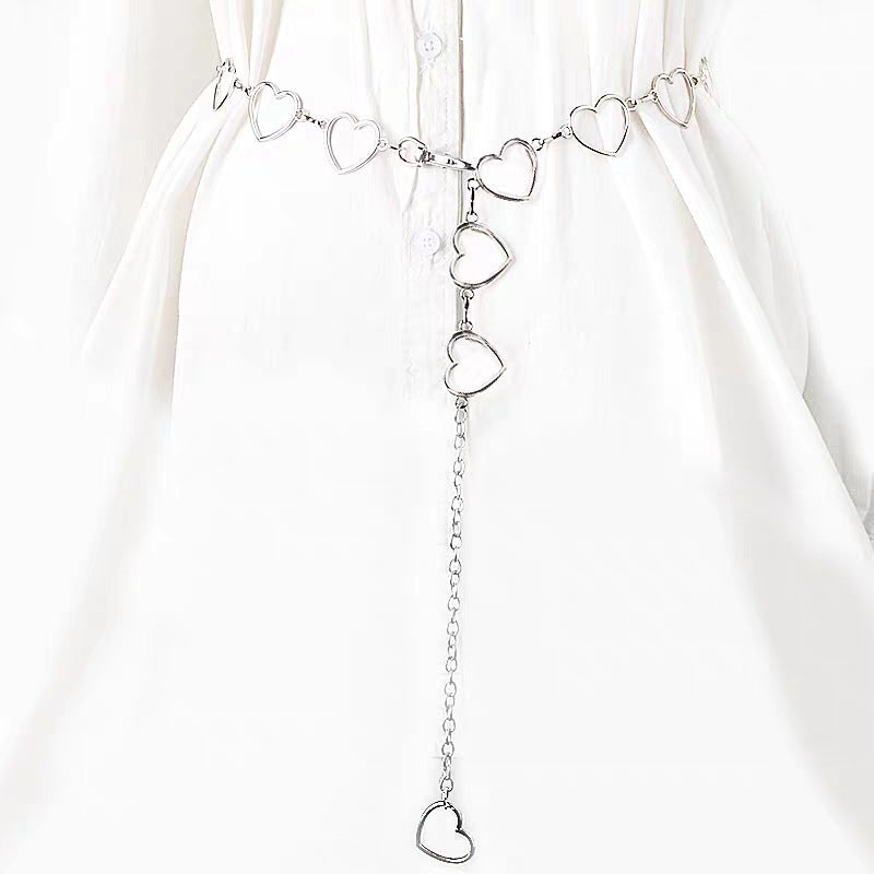 Double Chain Love Waist Chain Hip Hop Heart Pants Chain