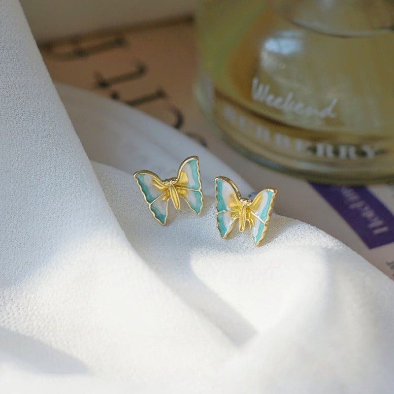 Colorful Enamel Butterfly Earings