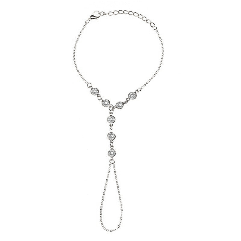 Rhinestone Chain Women Crystal Finger Bracelet