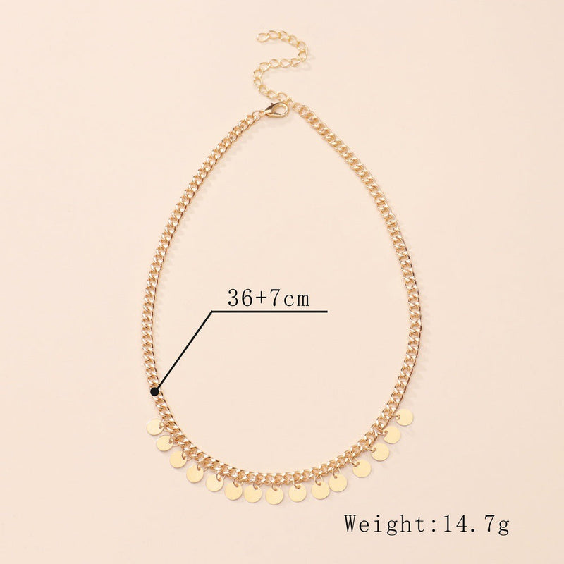 Coin Drop Necklace Punk Style