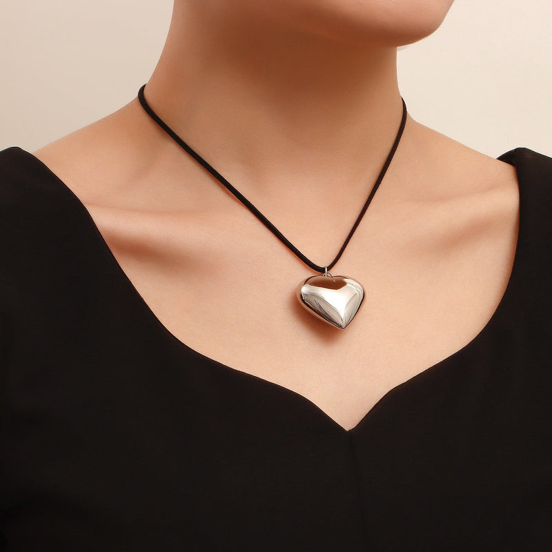 Lace up Womens Heart Necklace